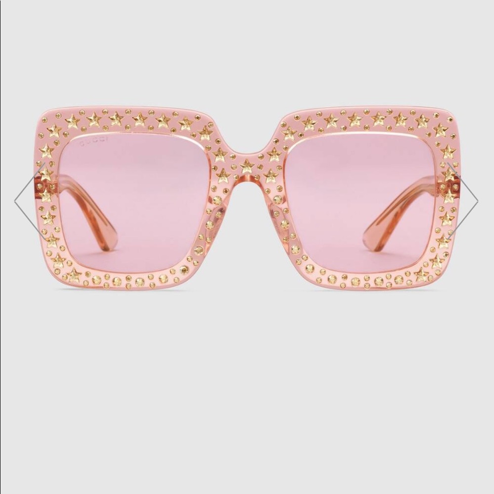 Gucci Oversize Square Sunglasses with Crys…